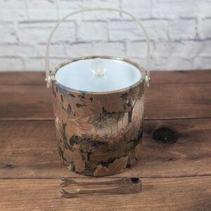 Jubilee Ice‎ Bucket with Lid and Tongs Hunting Scene Barware Decor